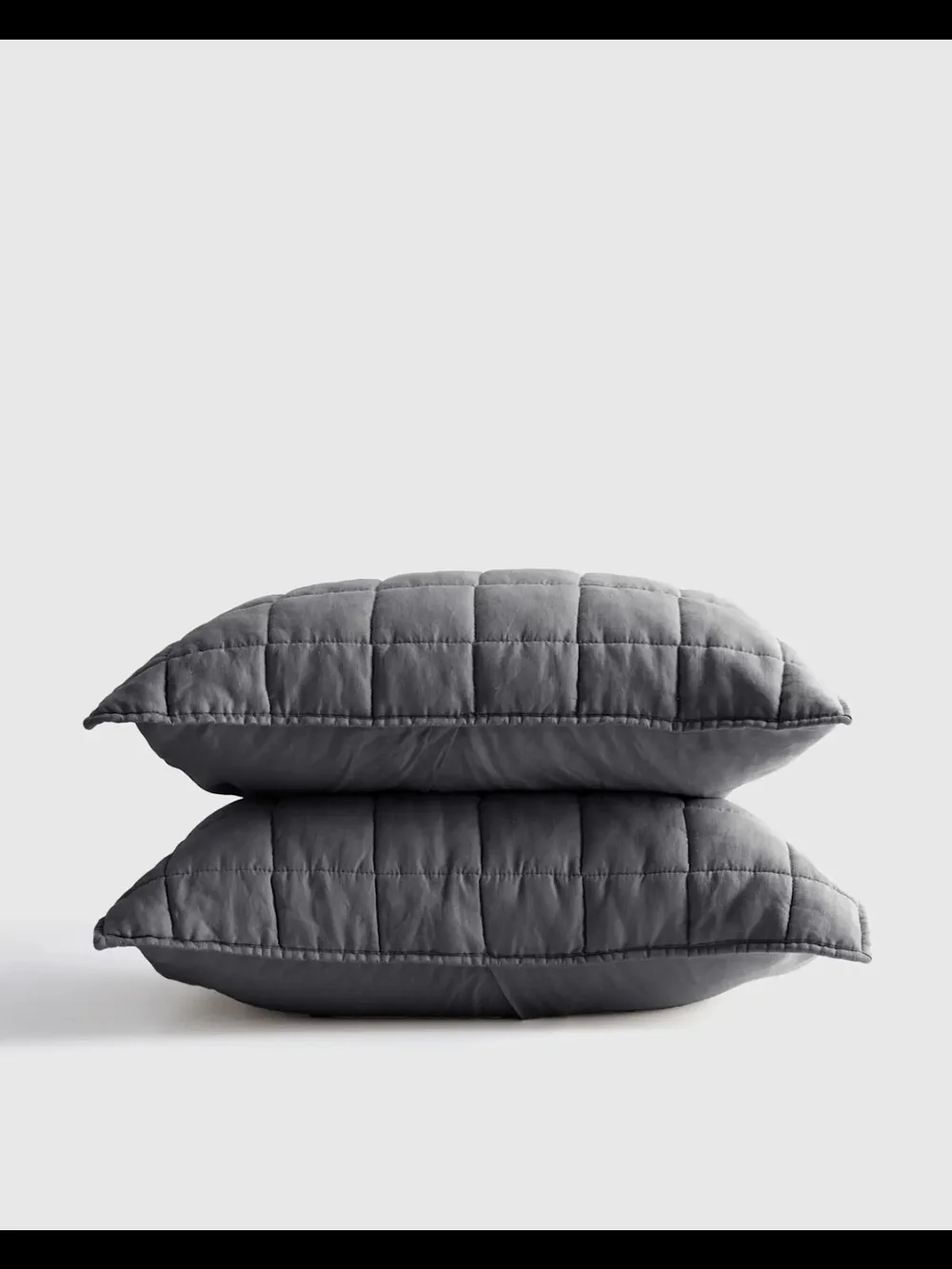 Quince European Linen Box Quilted Sham Set - Standard - Nightfall